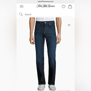 7 For All Mankind Men's Indigo Relaxed Straight Jeans